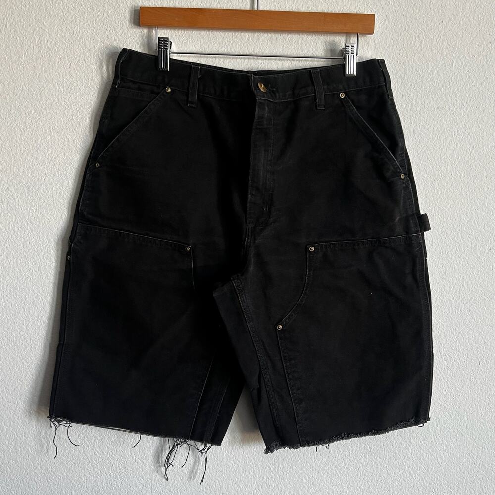 Carhartt black double knee work wear carpenter shorts